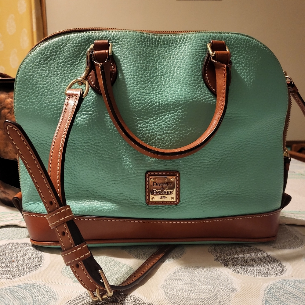 Dooney and Bourke teal leather pebble bag